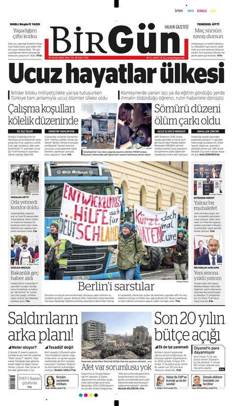 Birg N Gazetesi Ocak Sal G N Man Eti