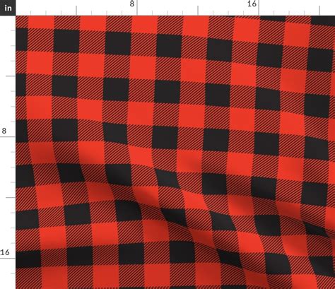 Buffalo Plaid black & red - fabric Fabric | Spoonflower