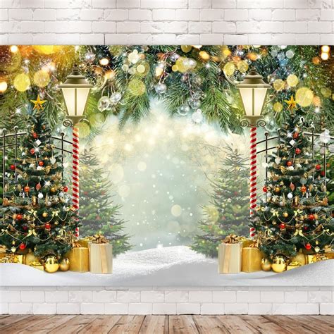 270x180cm Christmas Tree Photography Backdrop Merry Xmas Ts Snowy