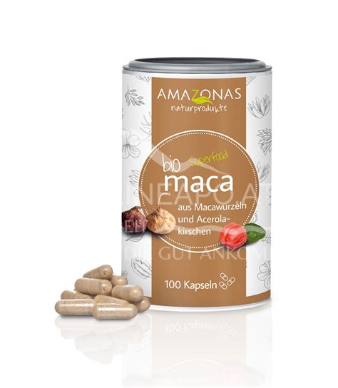 AMAZONAS Bio Maca Kapseln mit Acerola Pulver schnell günstig geliefert