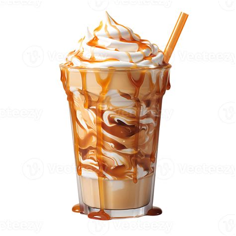 Iced Caramel Latte Topped With Whipped Cream And Caramel Sauce Perfect