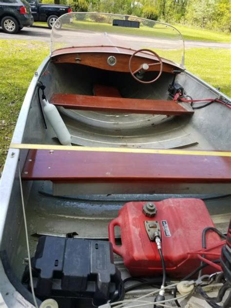 Vintage 1955 Crestliner Viking Aluminum Outboard Boat Larson Antique