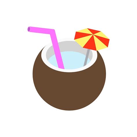 Premium Vector Coconut Cocktail Icon In Isometric 3d Style Isolated On White Background