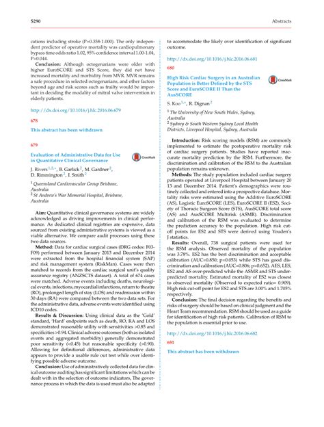 PDF High Risk Cardiac Surgery In An Australian Population Is Better