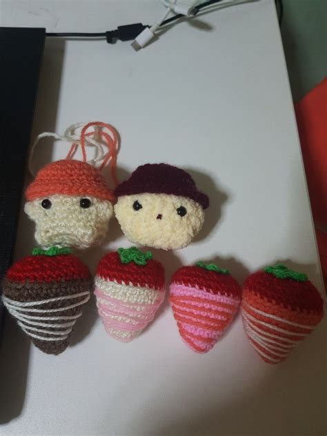 Donut Bee Chocolate Dipped Strawberry Crochet Sumikko Gurashi Tapioca