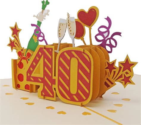 Favour Pop Up® 3d 40th Birthday Card For T Voucher Or Money T