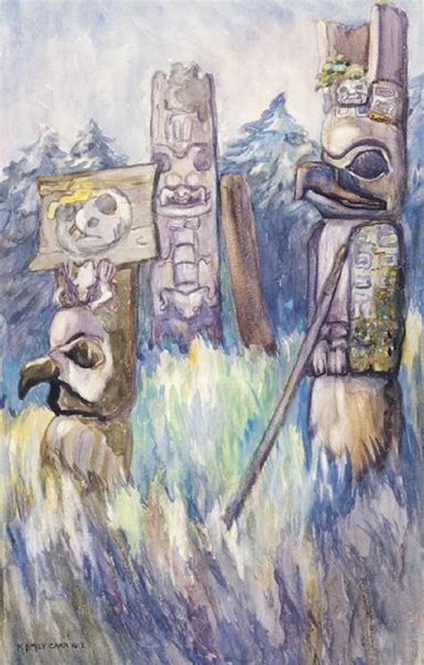 Haida Totems Cha Atl Watercolour On Paper Emily Carr American