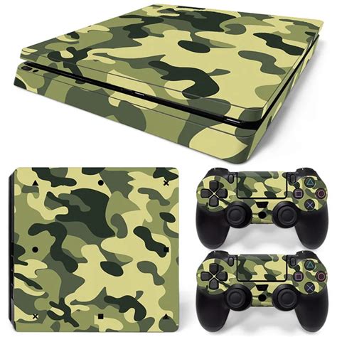 For Camo Skin For PS4 Slim Console And Two Controller Covers Skin