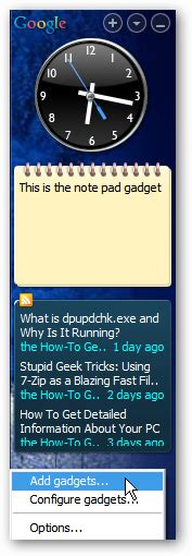 Add Google Gadgets to your Desktop