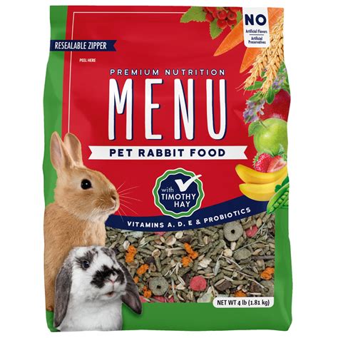 Menu Premium Rabbit Food Timothy Hay Pellets Blend Vitamin And Mineral