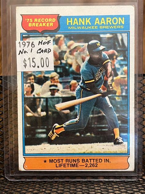 Hank Aaron Topps Record Breaker Hof Milwaukee Brewers