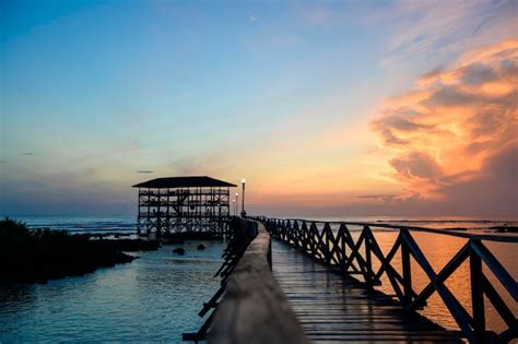 Premium Photo Siargao Cloud 9 Surf Pier At Sunrise Island Philippines