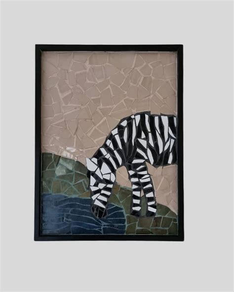 Zebra Mosaic Safari Mosaic Nature Zebra Wall Artdecor Etsy