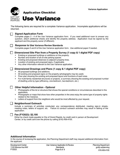 City Of Grand Rapids Michigan Application Use Variance Fill Out