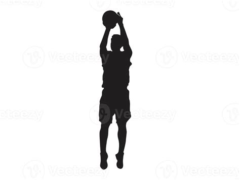 Silhouette Of A Basketball Player Carrying A Basketball Png