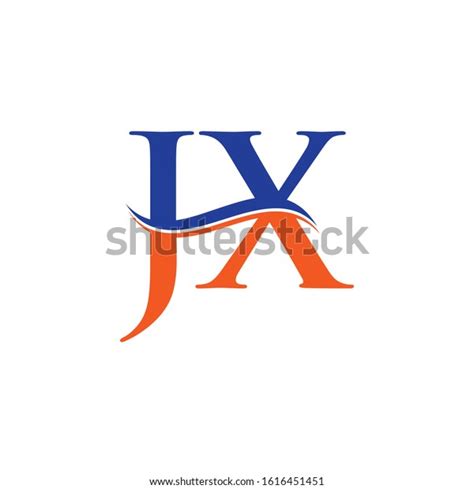 Jx Letter Type Logo Design Blue Stock Vector Royalty Free