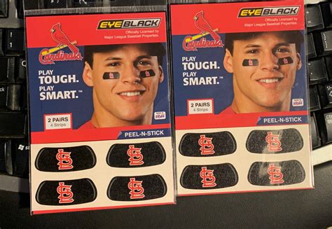 St Louis Cardinals MLB 2 Packs Eye Black Strips Vinyl Face Decorations