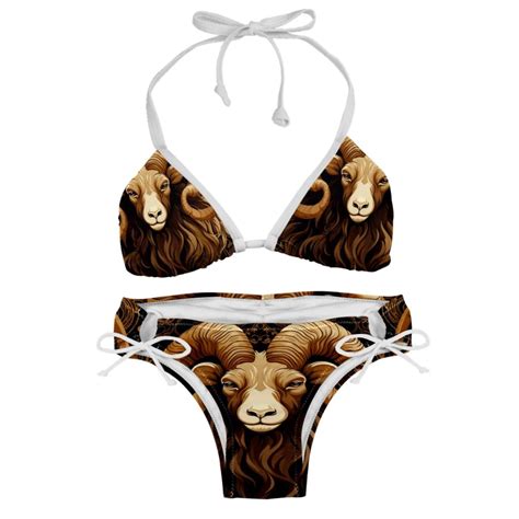 Aries Constellation Detachable Sponge Adjustable Strap Bikini Set Swim