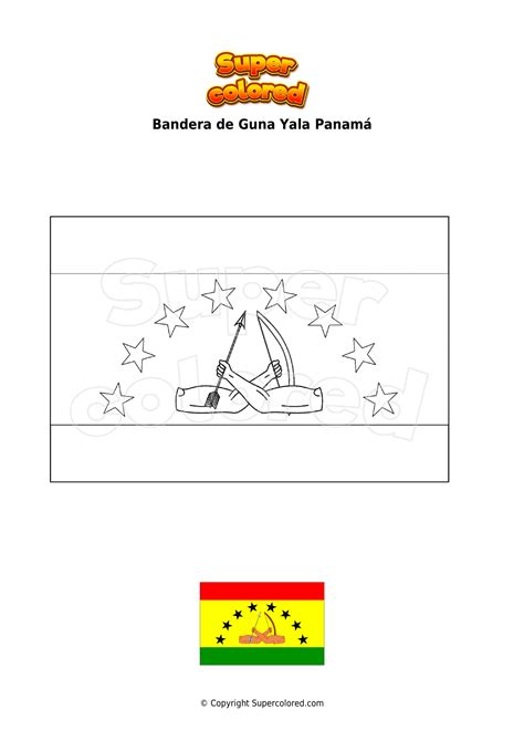 Dibujo Para Colorear Bandera De La Provincia De Col N Panam