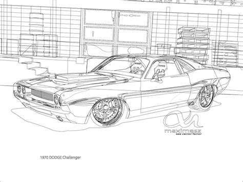 1970 Dodge Challenger Outline by maximesz on DeviantArt