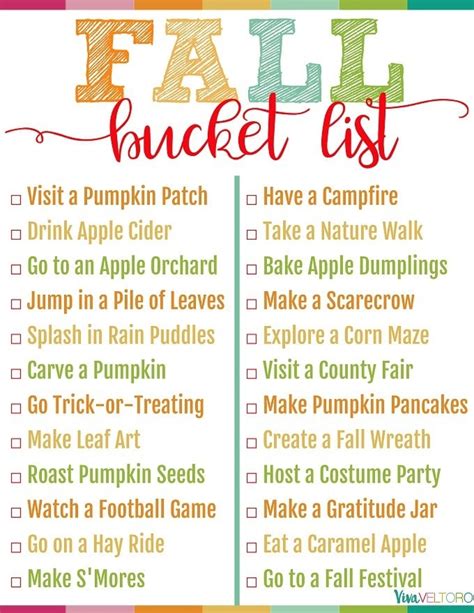 Fall Bucket List Ideas