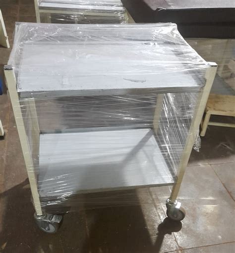 Half White Mild Steel Instrument Trolley Model Name Number Aarya