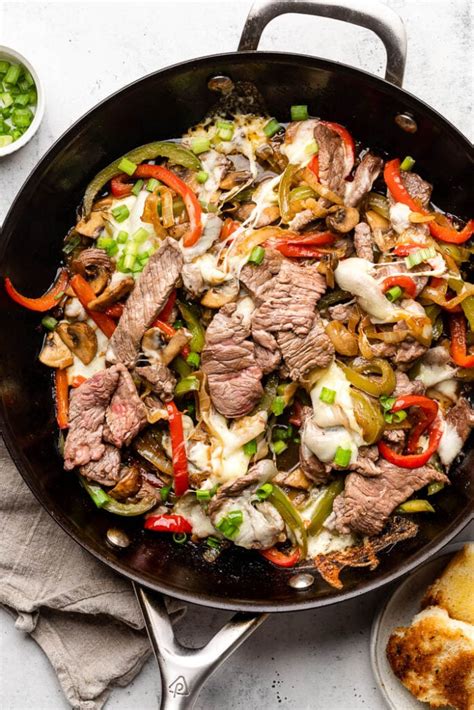 Easy Philly Cheesesteak Skillet Minutes Eat The Gains