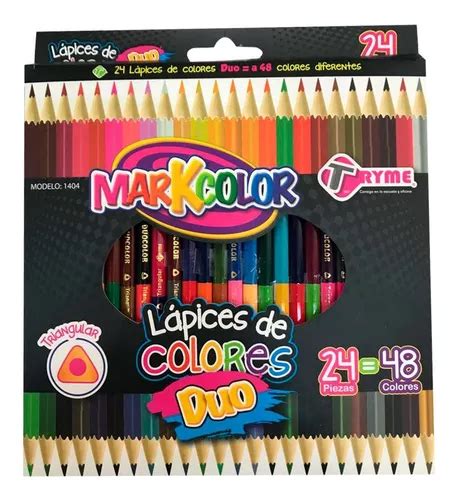 Lapices Colores Tryme Markcolor Duo Doble Punta Caja C 24 MercadoLibre