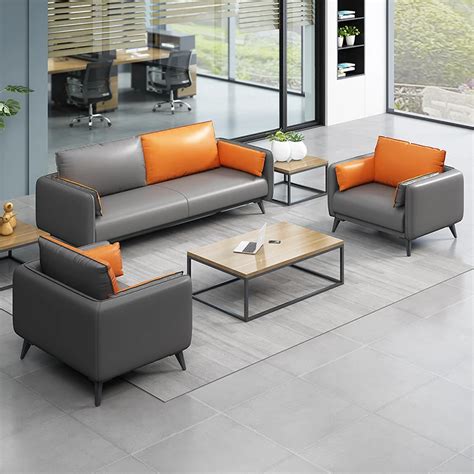 Office Sofa Modern Modular Sectional Sofa Leather Home Lounge Waiting ...