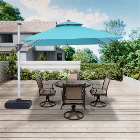 Mondawe Ft Tier Square Cantilever Outdoor Patio Umbrella With