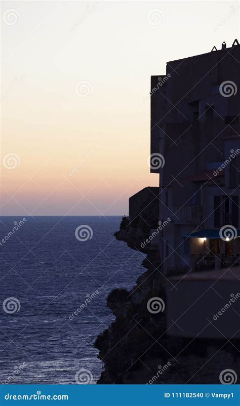 Corsica Bonifacio Skyline Citadel Old Town Strait Of Bonifacio