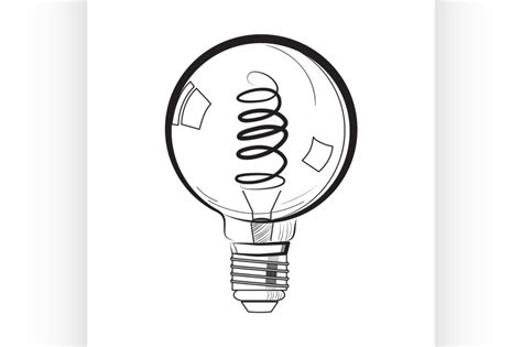 Incandescent Light Bulb Sketch By Netkoff Thehungryjpeg