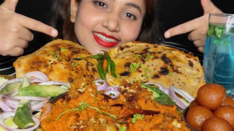 Uncut Mukbang ‼️😉 Eating Aloo Kulcha Spicy Churma Masala🔥 Salad🤤😋ll