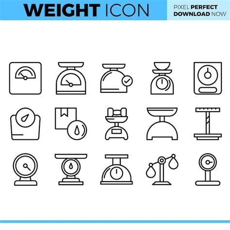 Premium Vector Vector Weight Icon Set