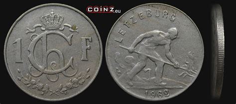 Coinz Eu 1 Frank 1952 1964 Monety Luksemburga