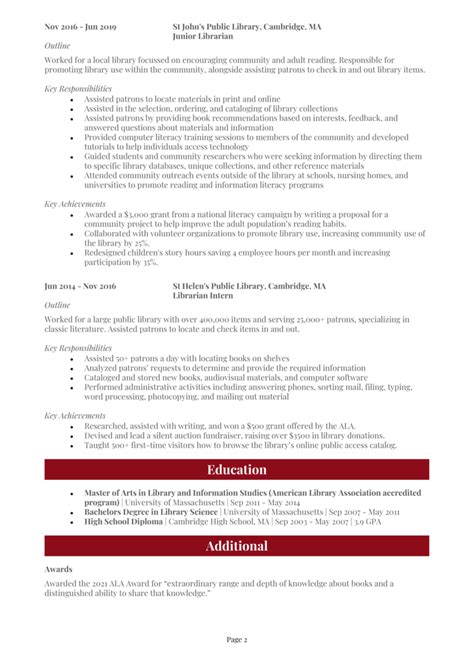 Librarian Resume Example And Guide Land Job Interviews