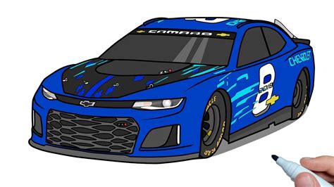 How To Draw A Chevrolet Camaro Zl Nascar Race Car Nbkomputer