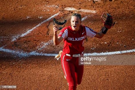 Alex Storako Of The Oklahoma Sooners Celebrates After An Out During