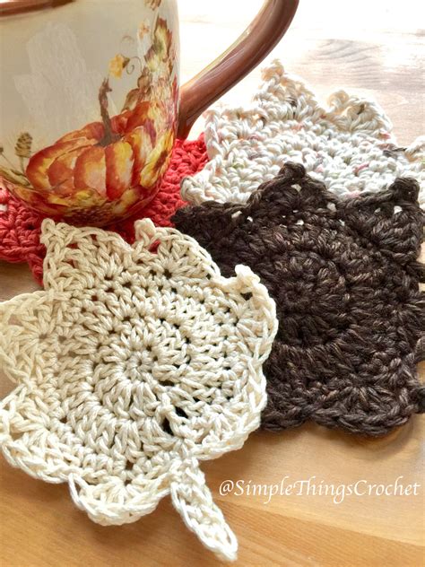 Autumn Leaf Coaster Simple Things Crochet Fall Crochet Patterns