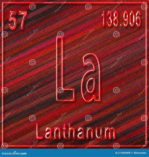 Anzeichen Von Chemischen Elements Des Lanthans Mit Ordnungszahl Und