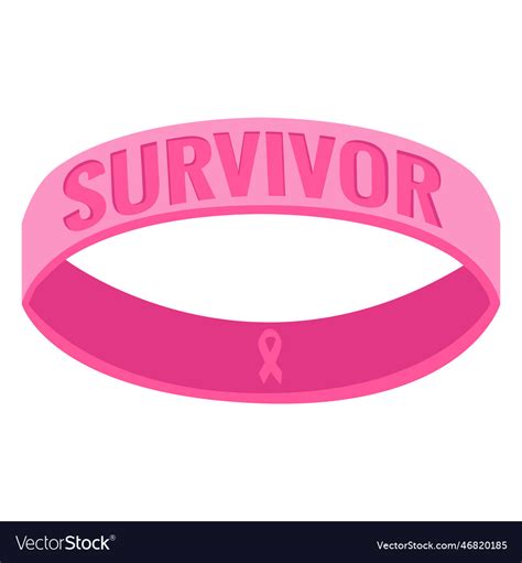 Breast Cancer Survivor Ribbon Bracelet Symbol Vector Image