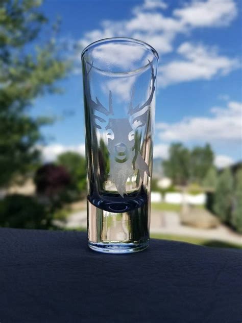 Deer Etched Shot Glass Hunting Shot Glass Mancave Glasses Etsy