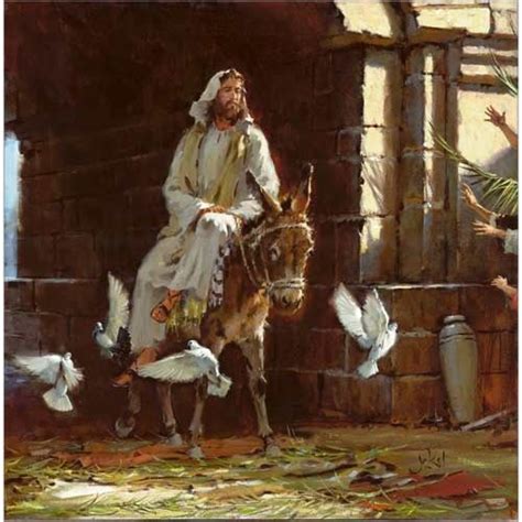 On The Back Of A Donkey Jesus Pictures Bible Pictures Triumphal Entry