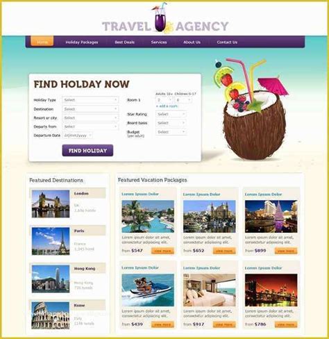 Free Travel Agency Website Templates Of Free Php Website Templates