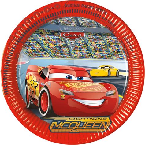 8 Lightning McQueen Papirtallerkner 23cm Party Dk