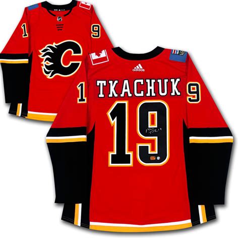 Matthew Tkachuk Autographed Calgary Flames Adidas Pro Jersey Nhl Auctions