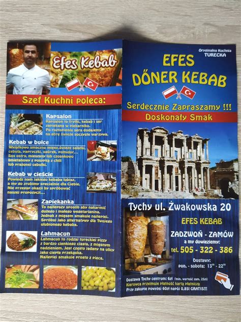 Menu at Efes Kebab restaurant Tychy Żwakowska 20