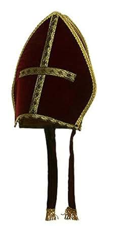 Amazon.com: Bishop Pope Mitre Clergy Costume Deep Red Hat: Costume Headwear And Hats: Clothing