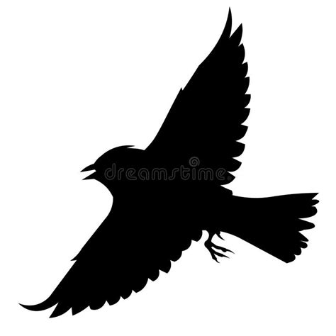 Isolated Vector Silhouette of a Lark Flying in the Sky Stock Vector ...