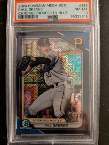 Paul Skenes 2024 Bowman Chrome BCP 125 Mega Box Blue Mojo Refractor